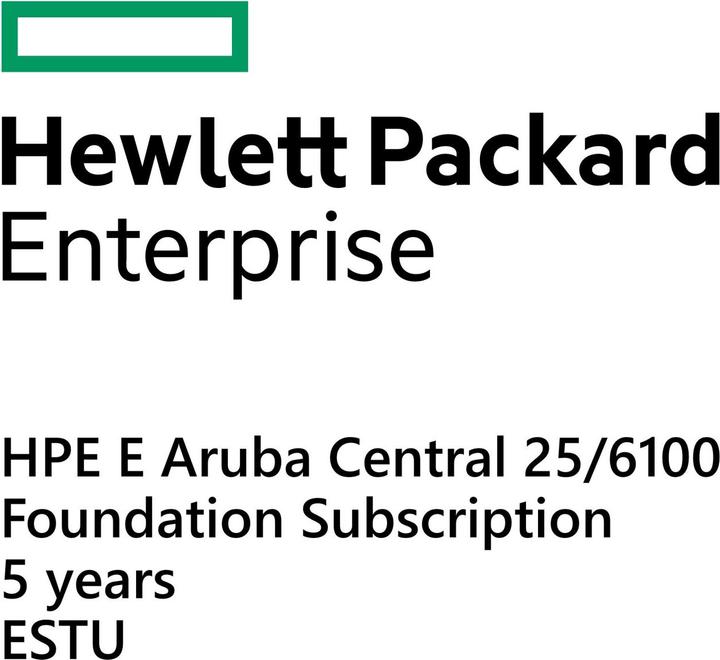 Immagine prodotto HPE E Aruba Central 25/6100, abbonamento Foundation, 5 anni, E-STU (12 Porti)