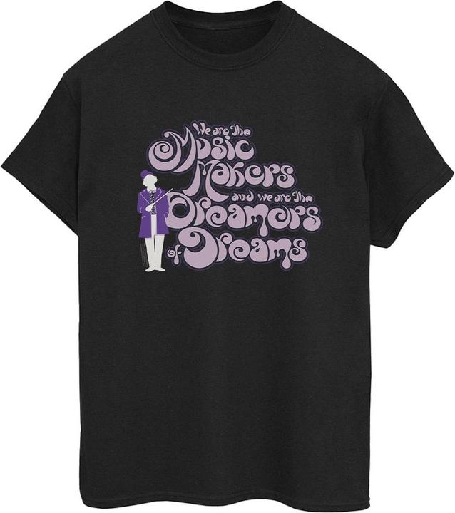 Actual product image Willy Wonka & the Chocolate Factory Womens/Ladies Dreamers Text Cotton Boyfriend T-Shirt (3XL)