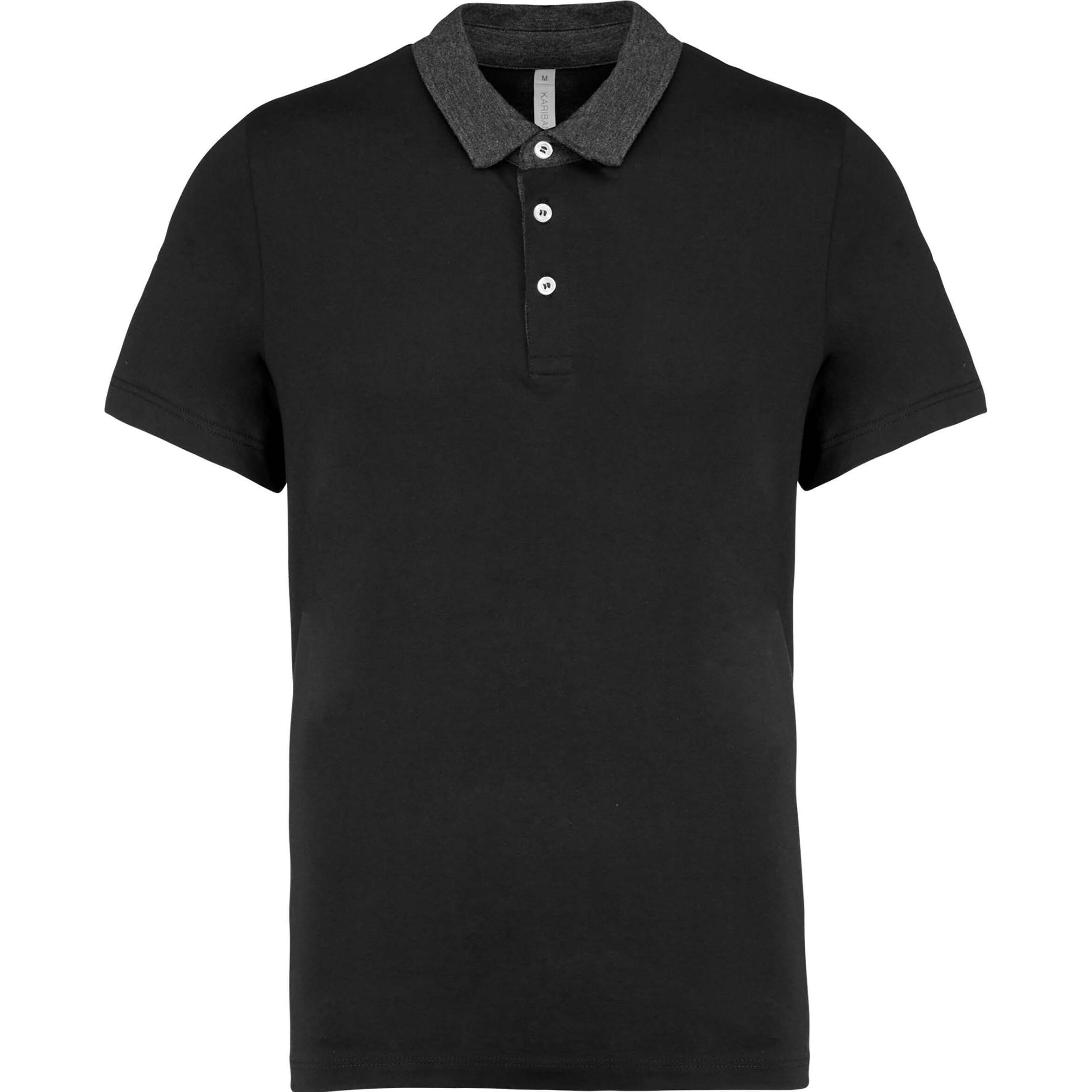 Kariban, Herren, Shirt, Polo, Schwarz, Grau, (S)