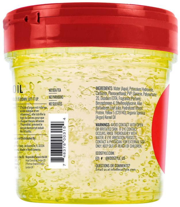 Valori nutrizionali e ingredienti Eco Style ECOCO Moroccan Argan Oil Styling Gel 8 Fluid Ounce (Gel per capelli, 235 ml)
