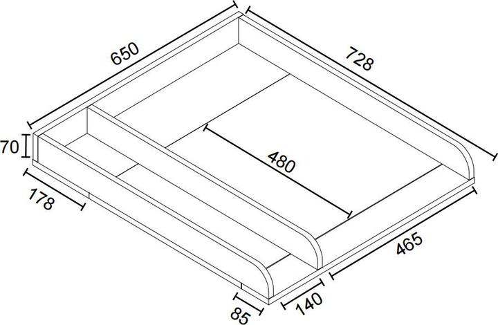 Produktbild VCM Universeller Wickelaufsatz für Kommoden Malira M