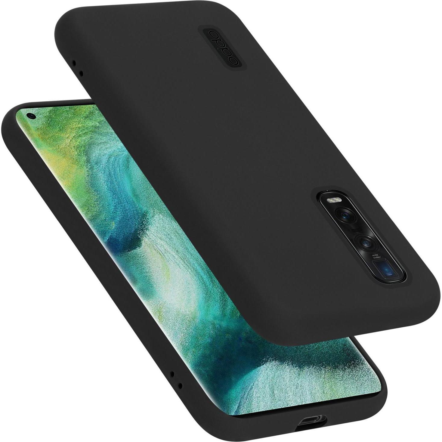 Cadorabo TPU Liquid Silicone Case Hülle für Oppo FIND X2 PRO (Oppo Find X2 Pro), Smartphone Hülle, Schwarz