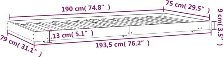 Immagine prodotto vidaXL Bett Kiefer (90 x 190 cm)