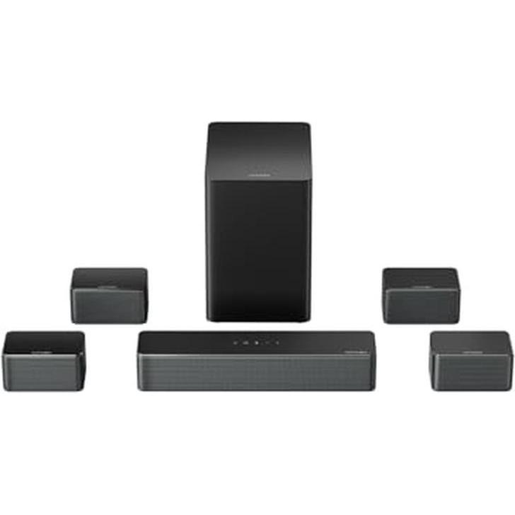 Ultimea Sistema audio surround virtual per TV con subwoofer wireless e 4 altoparlanti, controllo app (410 W, 7.1 canali), Soundbar, Nero