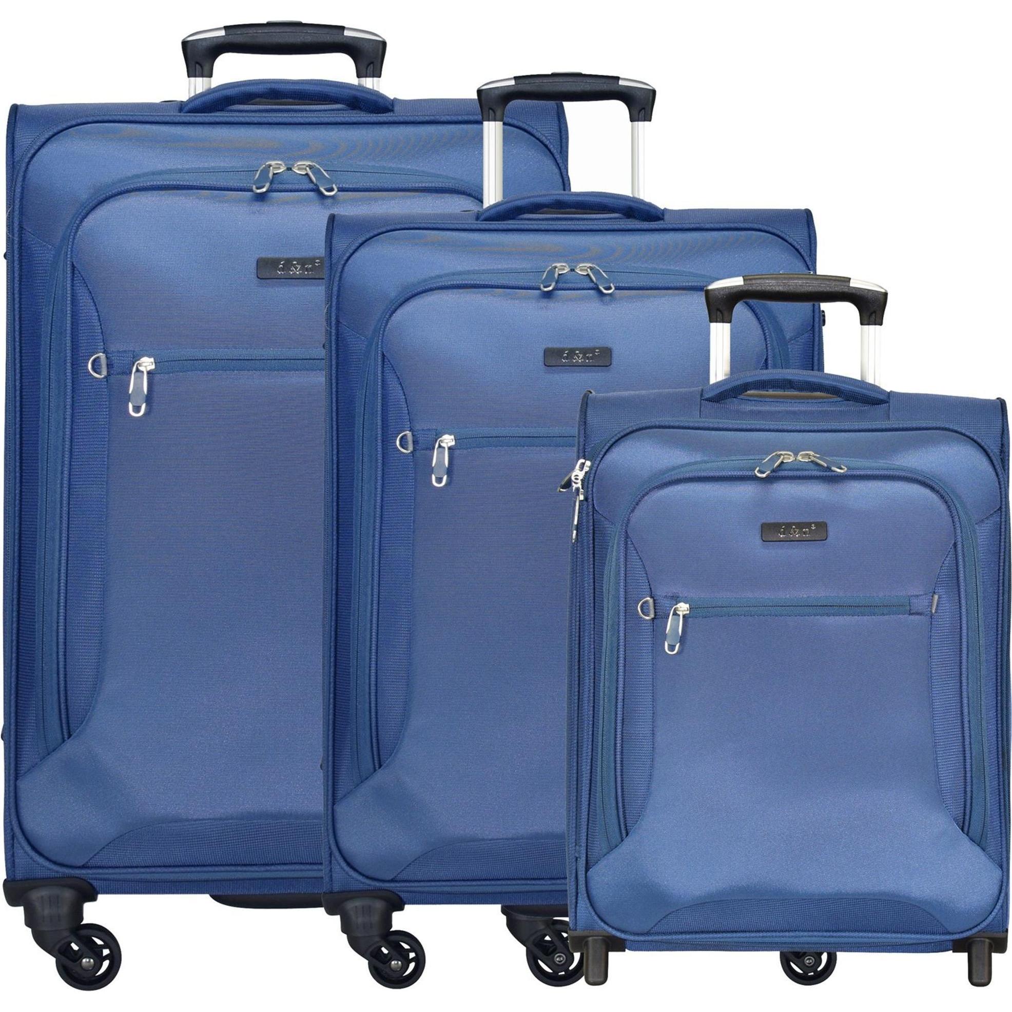 D&N, Koffer, Travel Line 6400 2-4-Rollen Kofferset 3tlg., Blau, (202 l, XL (ab 115l))