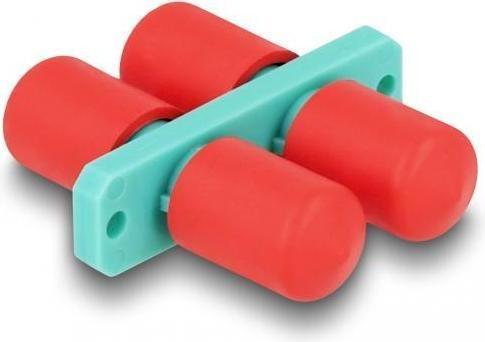 Actual product image Delock Fibre optic coupling ST duplex socket to ST duplex socket aqua