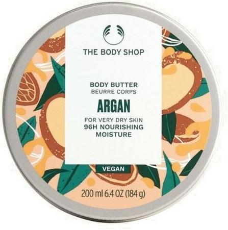 Body Shop Beurre corporel nourrissant à l'argan 96H Vegan (Crème pour le corps, 200 ml)