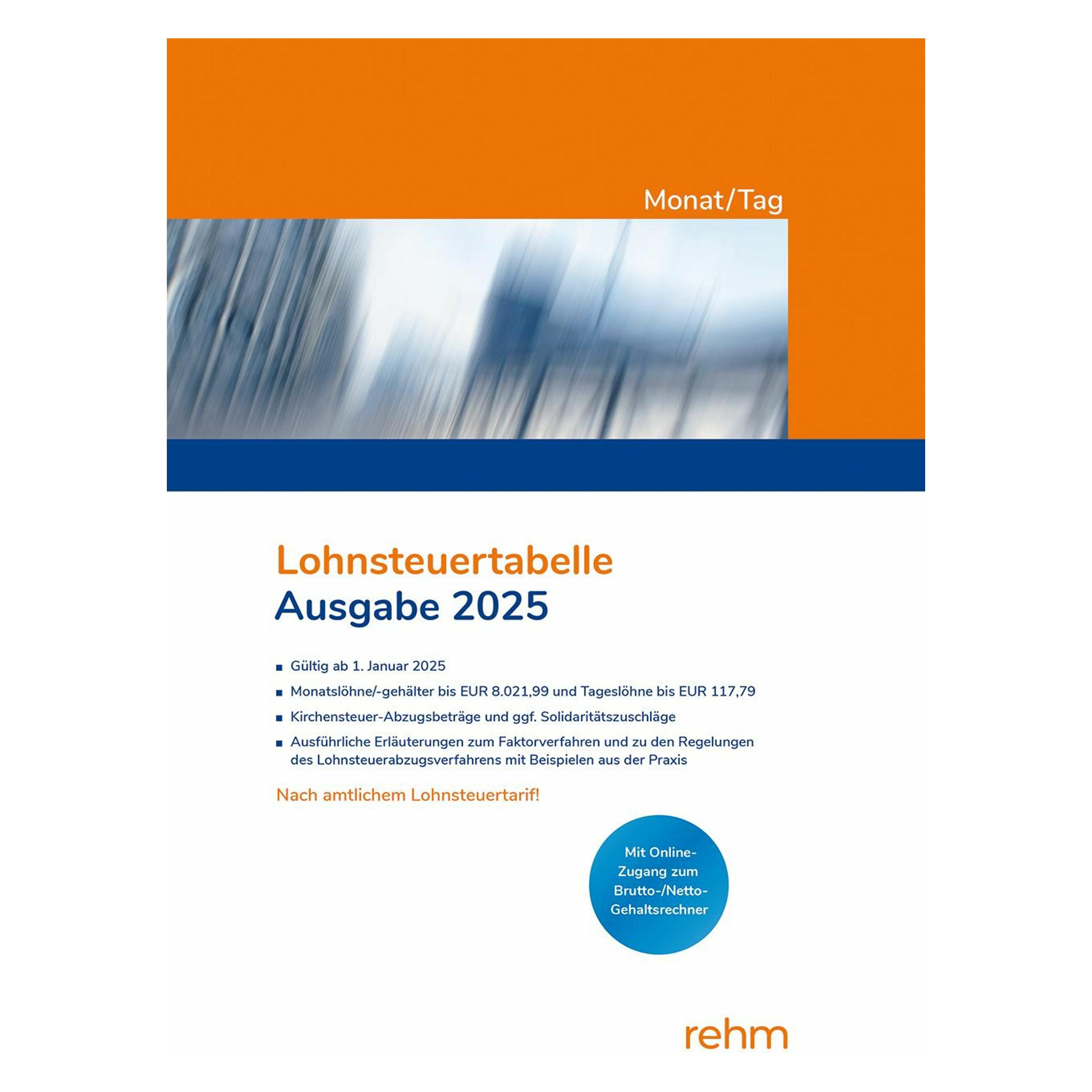 Rehm Lohnsteuertabelle Monat/Tag 2025 (512x) (54079482)