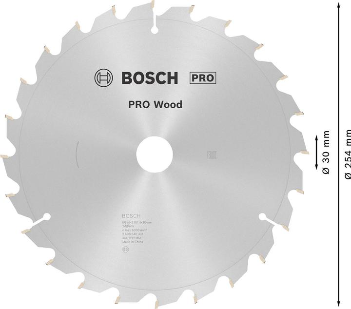 Actual product image Bosch Professional Zubehör PRO Wood circular saw blade, 254 x 2 x 30 mm