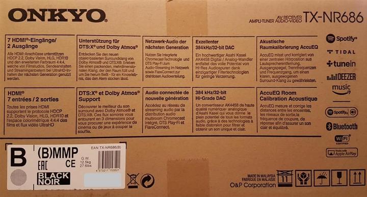 Image du produit Onkyo Tx-Nr686 (7.2 canaux, MF, FM)