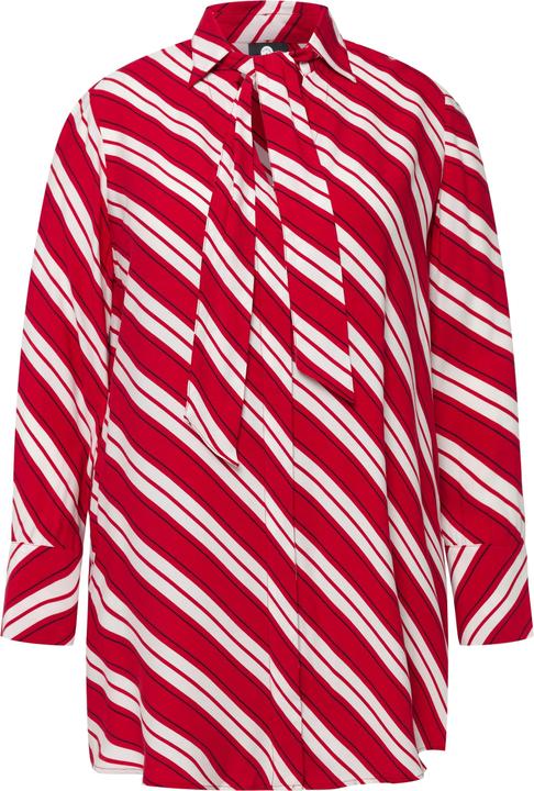 Immagine prodotto Ulla Popken Blusa a righe dal taglio lungo e svasato con colletto da camicia e maniche lunghe (50, 52)