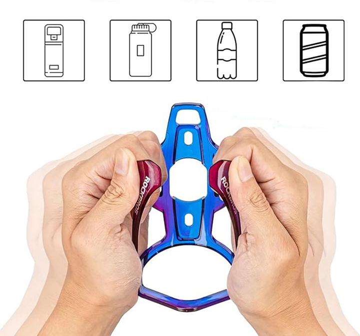 Produktbild Rockbros FK338 Fahrradhalter für Wasserflasche – Blau und Lila
