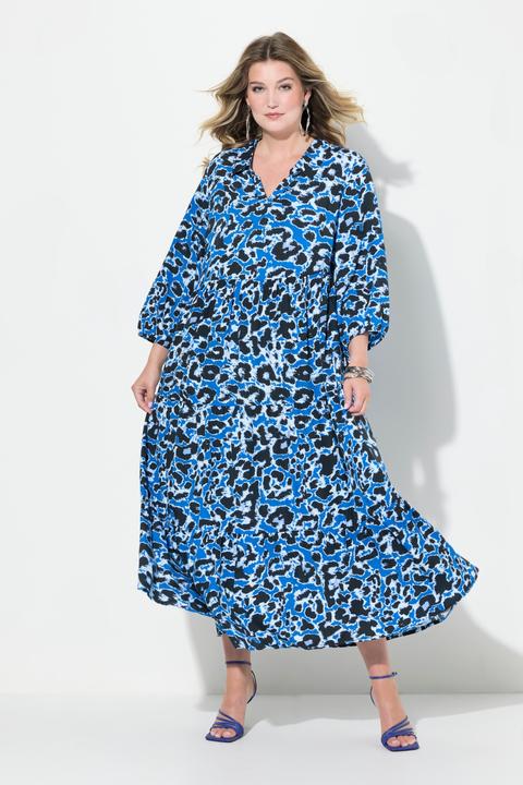 Produktbild Miamoda Maxikleid, A-Linie, Leomuster, V-Ausschnitt, 3/4-Ärmel (46)