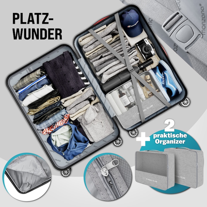 Produktbild Monzana Hartschalenkoffer TSA Schloss 3er Set