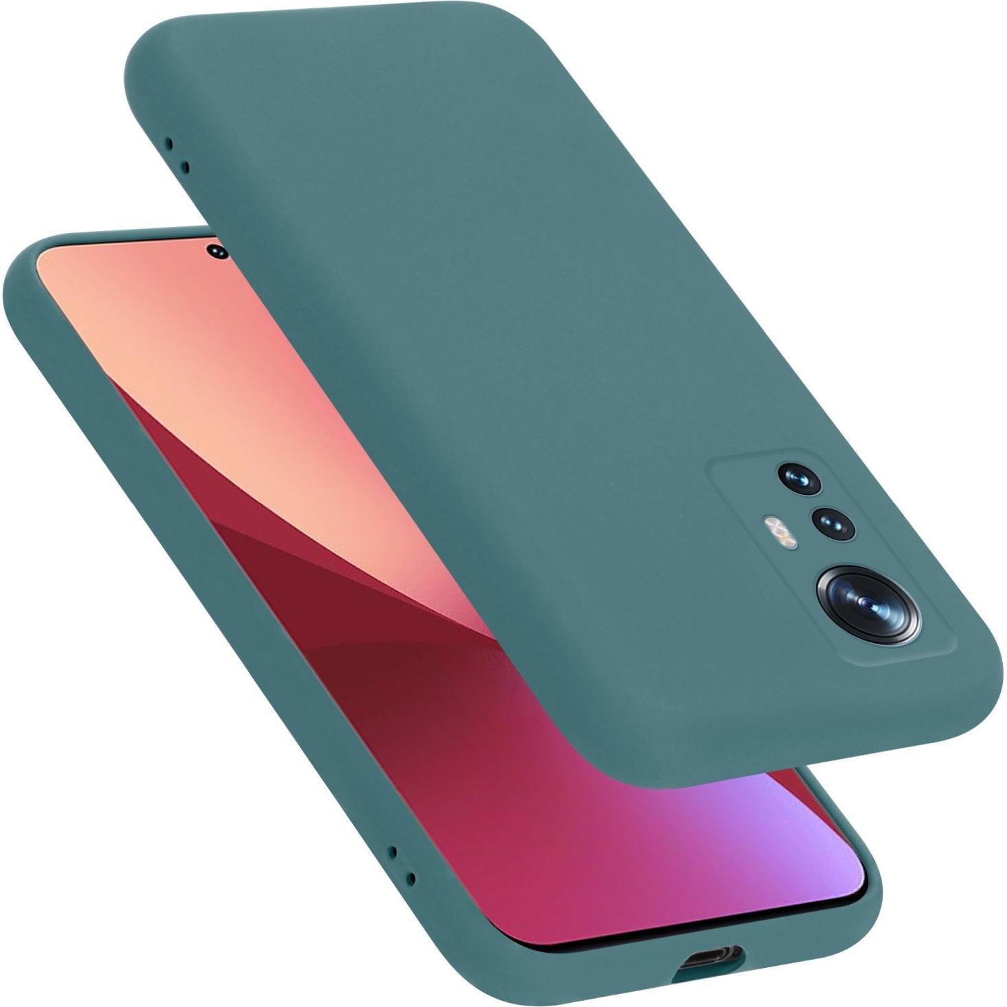 Cadorabo TPU Liquid Silicone Case Hülle für Xiaomi 12 / 12X (Xiaomi 12X), Smartphone Hülle, Grün