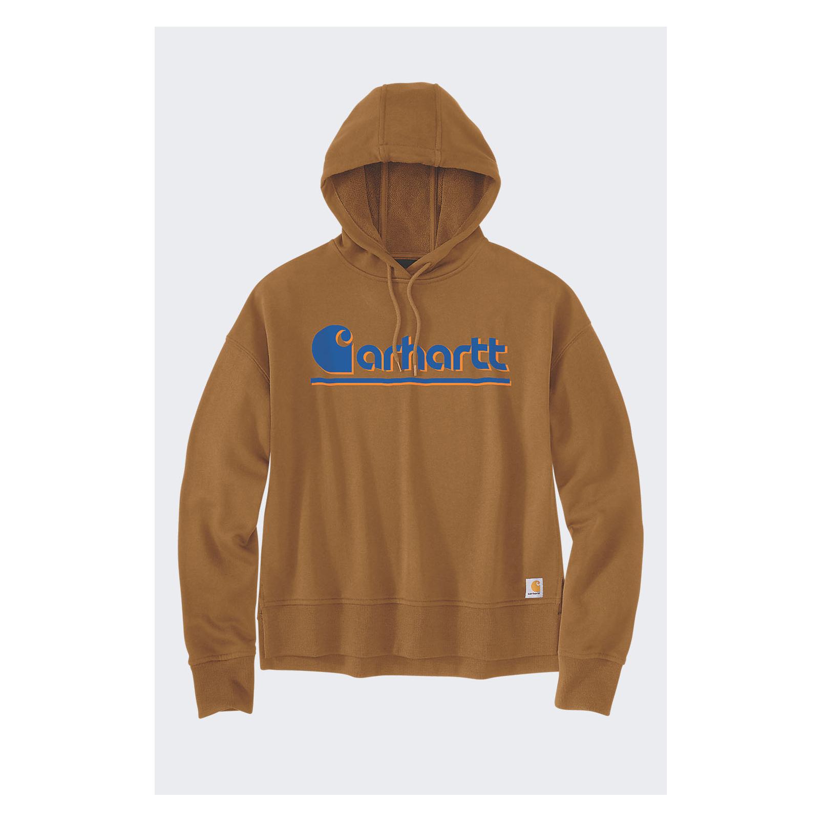 Carhartt, Damen, Pullover, Damen Fiber Series Graphic Hooded Sweatshirt 106918 Brown-Xs, Braun, (Xs)