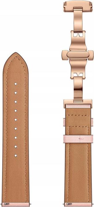 Actual product image EKO Watch strap genuine leather with folding clasp pink (22 mm, Genuine leather)