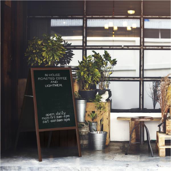 Image du produit Bi-Office Panneau de trottoir, avec surface en craie, aspect cerise