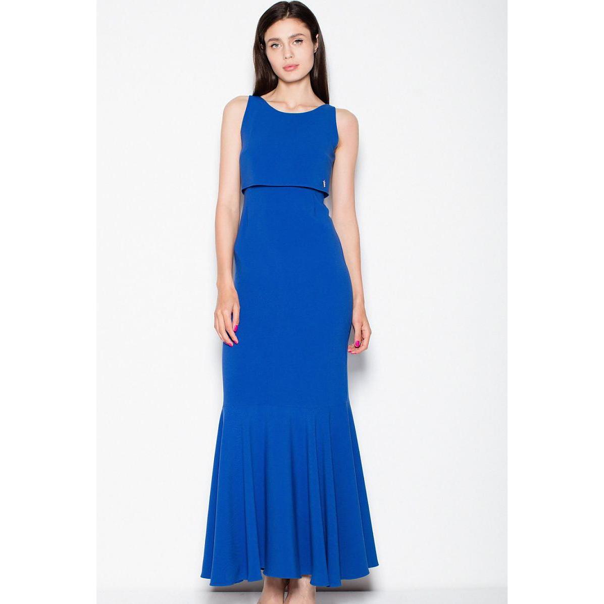 Venton, Kleider, Langes Kleid, Blau, (S)