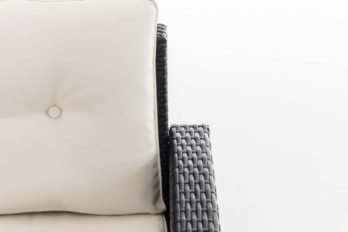 Image du produit Swisshandel24 Ensemble d'angle Sierra en rotin plat blanc crème, noir