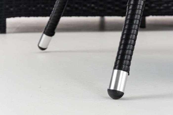 Image du produit Swisshandel24 Ensemble d'angle Sierra en rotin plat blanc crème, noir