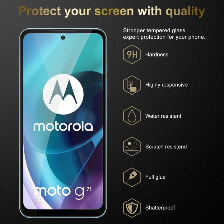 Actual product image Cadorabo Full screen display protection glass (3 Piece, Motorola Moto G71 5G)
