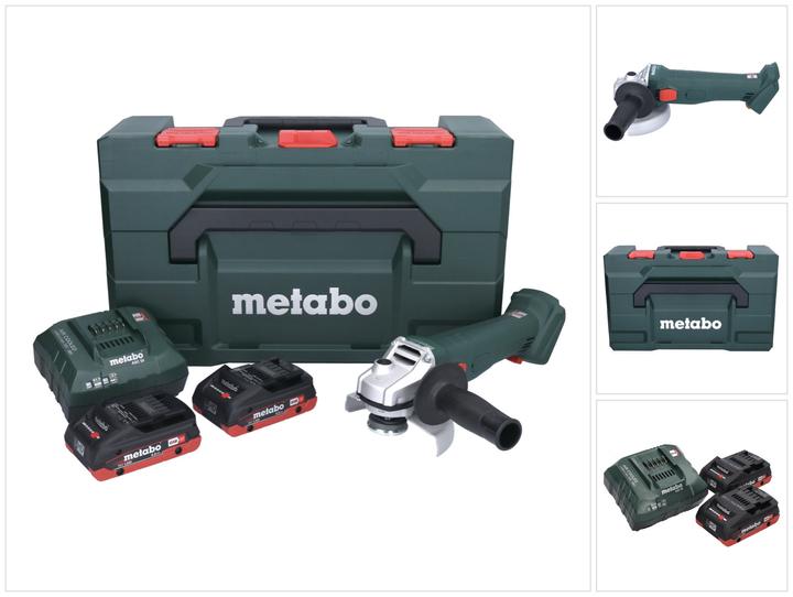 Metabo W 18 7-125 Akku Winkelschleifer 18 V 125 mm + 2x Akku 4,0 Ah + LadegerÃ¤t + metaBOX (125 mm)