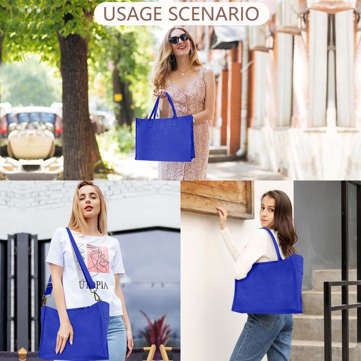 Produktbild Only-Bags.Store Canvas-Einkaufstasche, grosse Handtasche Einkaufstasche Reisetasche Arbeitstasche mit Schultergurt