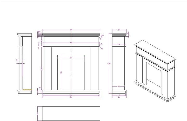 Produktbild Flamatech Vesuvia (98 x 24 x 102.5 cm)