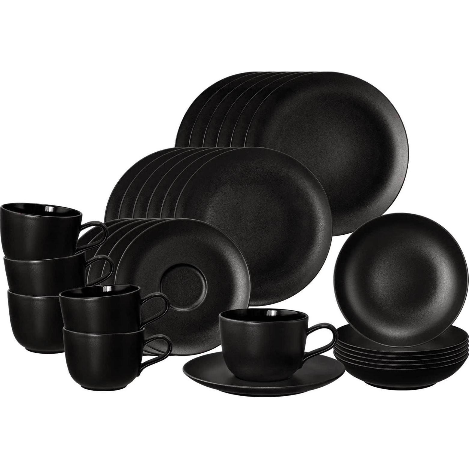 Seltmann, Geschirrset, Liberty Velvet Black Kombiservice (30 Stück)