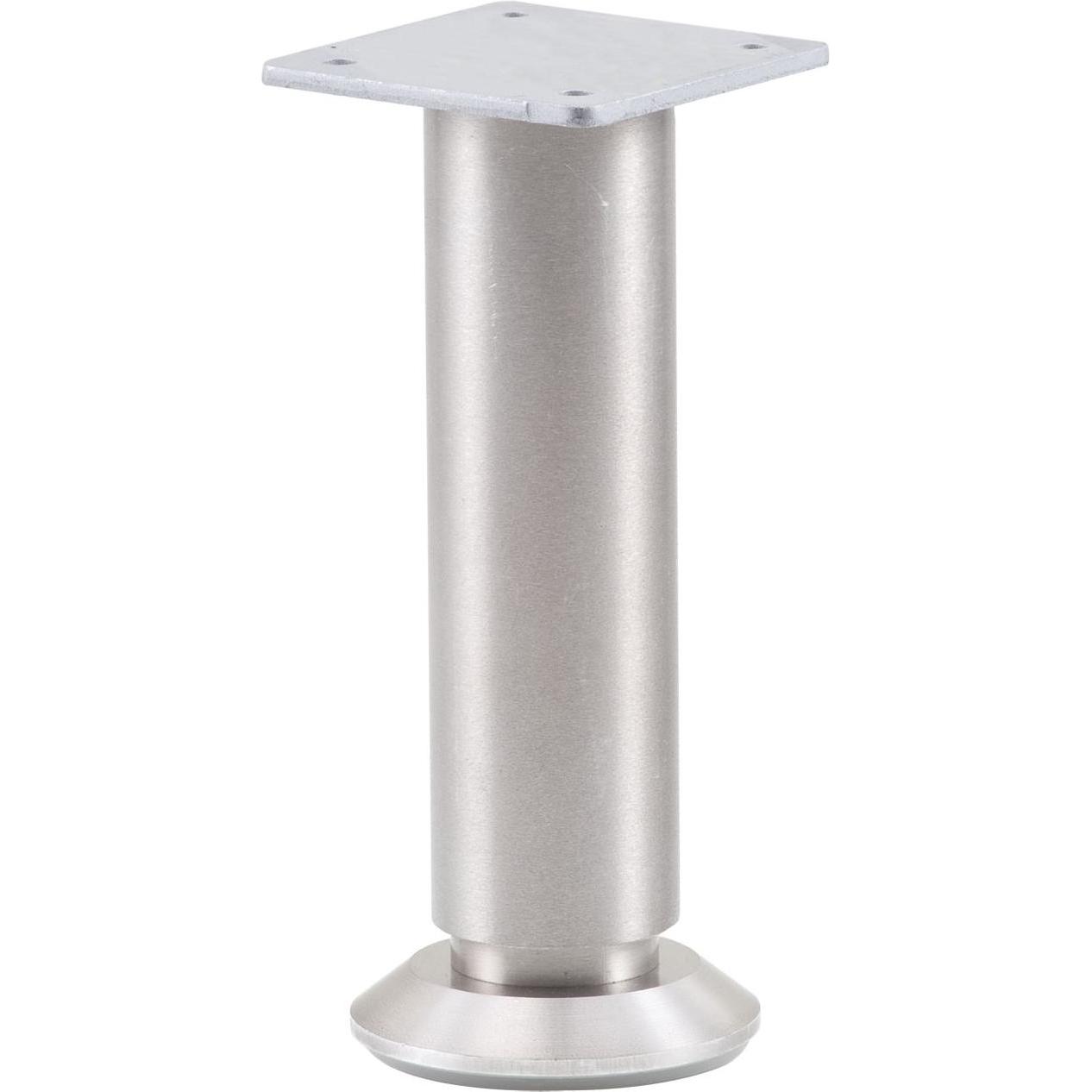 Simausrom, Tischbeine + Tischgestell, Dekorfuss Fuss ø 30 mm, Länge 100 mm, +10mm, Fussteller,Aluminium Edelstahl Effekt