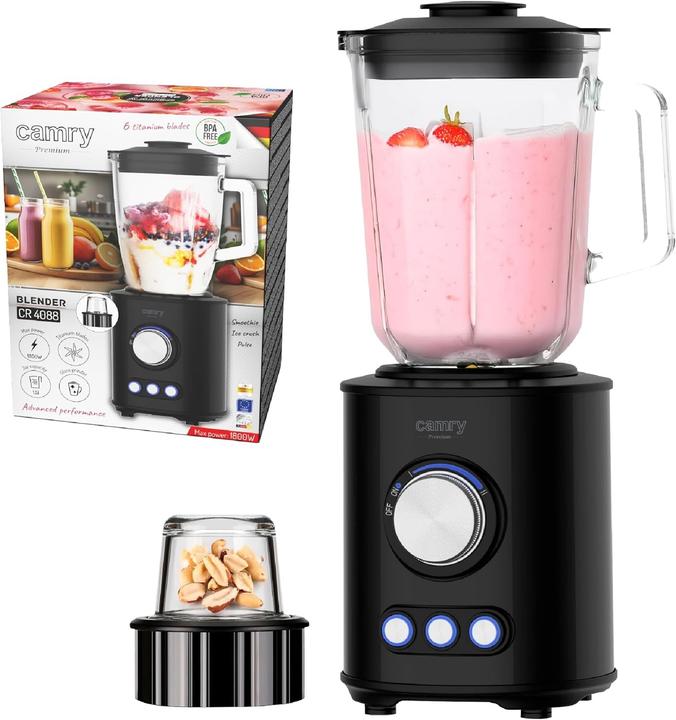 Camry Blender | CR 4088 | Tabletop | 1800 W | Jar material Glass | Jar capacity 1.5 L | Ice crushing | Pia (1800 W)