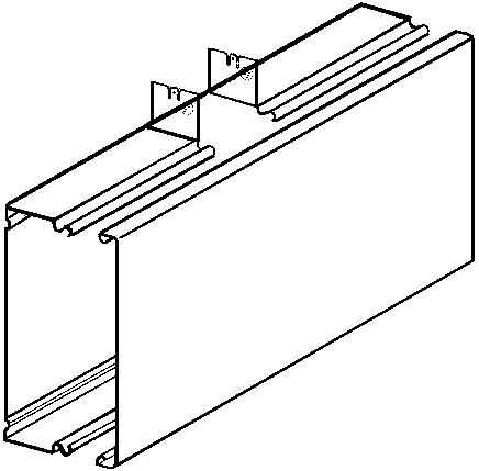 Actual product image Niedax NIE LUT 80.080.080 T-piece with cover 80x80mm outlet width 80mm strip galvanised (35 cm)