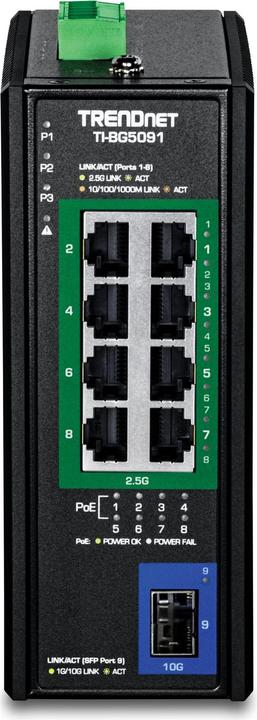 Actual product image Trendnet TI-BG5091 - Version v1.0R - Switch - industriell - 8 x 10/100/1000/2.5G (PoE++) (9 ports)