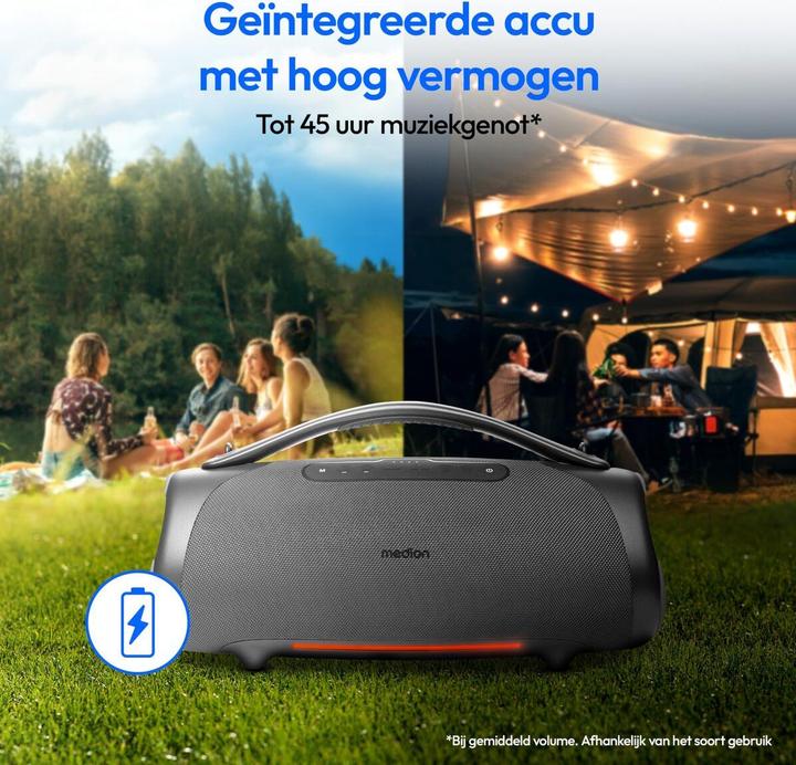 Actual product image Medion LIFE® P61768 Portable Bluetooth® speaker (30 h)