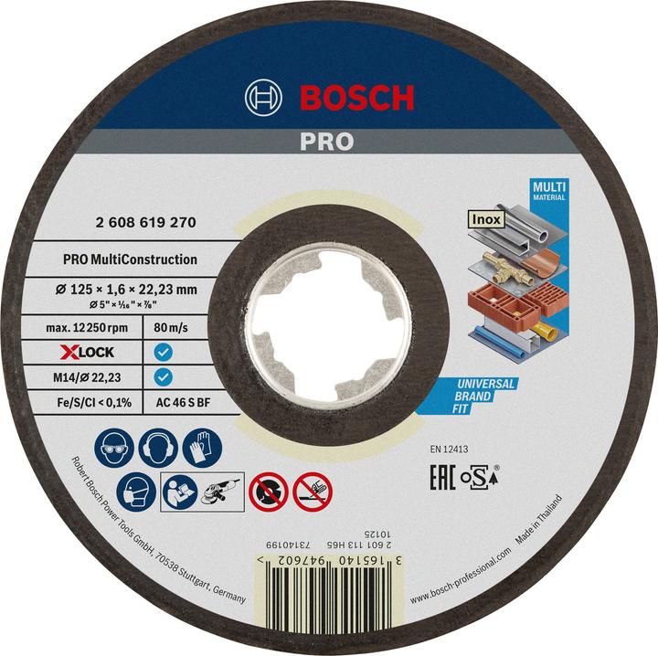 Actual product image Bosch Professional Zubehör PRO Multi Material X-Lock cutting disc, 125 x 1.6 x 22.23 mm