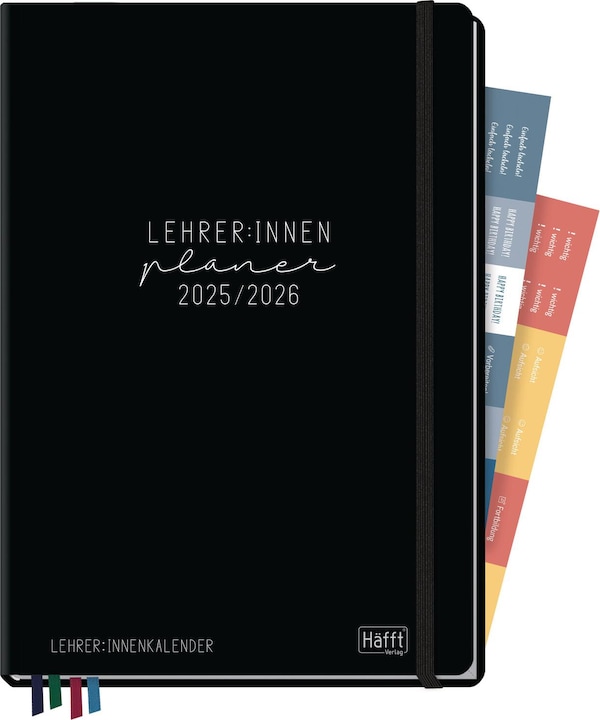 Lehrer:innen-Planer A4+ 'Black Edition' 2025/2026 (A4, German)