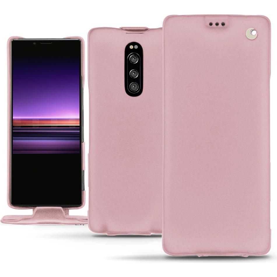 Noreve Lederschutzhülle vertikal (Sony Xperia 1), Smartphone Hülle, Rosa