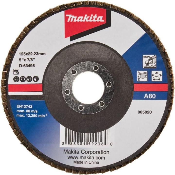 Produktbild Makita Zubehör D-63498-10 Fächerscheibe 125mm A80 (A80)