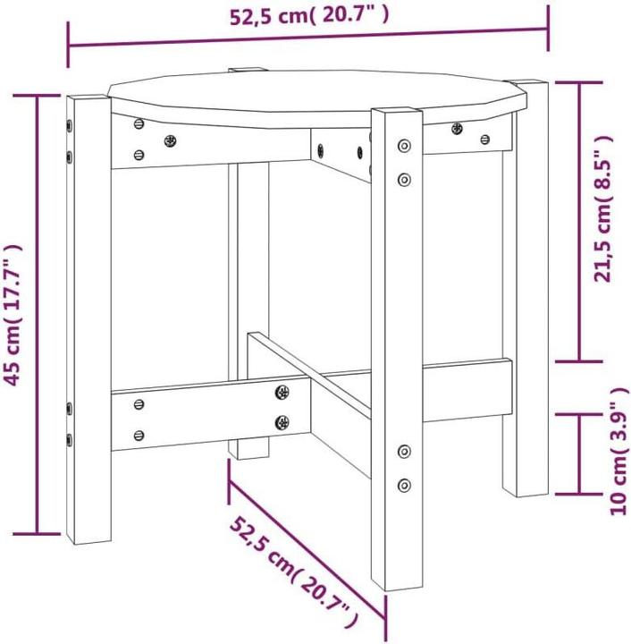 Image du produit vidaXL Couchtisch (52.50 x 52.50 x 45 cm)