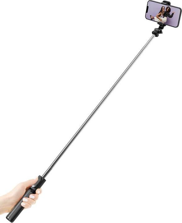 Produktbild Crong SelfieGo Lite – Kompaktes Bluetooth-Selfie-Stick-Stativ (schwarz) (Kunststoff)