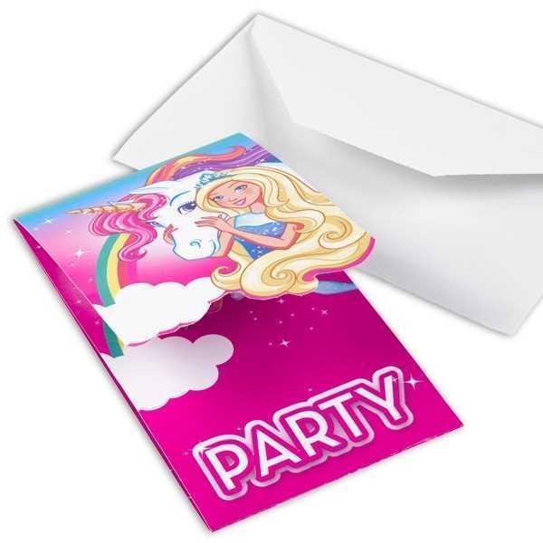 Produktbild Amscan Einladung Barbie Dreamtopia