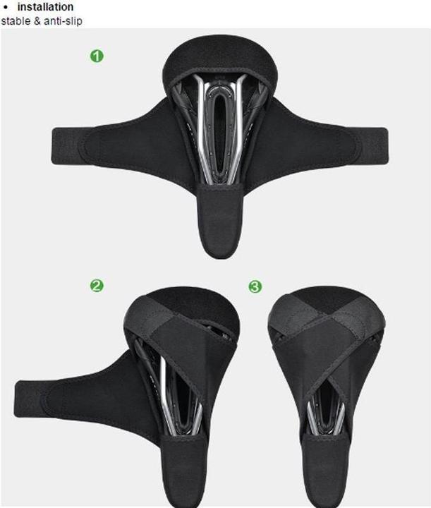 Actual product image Rockbros LF047-S silicone gel bicycle seat cover size M - black