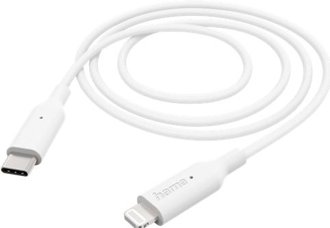Produktbild Hama USB-Kabel, USB-C - Lightning, 1 m, Weiss (1 m, USB 2.0)