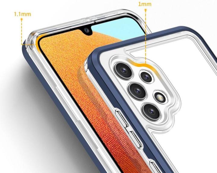 Actual product image Hurtel Clear 3in1 Case for Samsung Galaxy A72 4G Frame Gel Cover Blue (Samsung Galaxy A72)