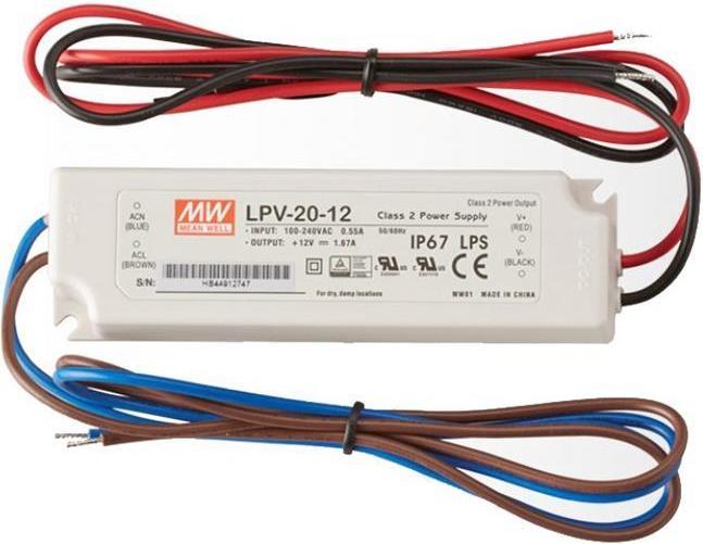 Image du produit MeanWell MEAN WELL LPV-20-12, 20 W, 90 - 264 V, 20 W, 47 - 63 Hz, 1.67 A, White