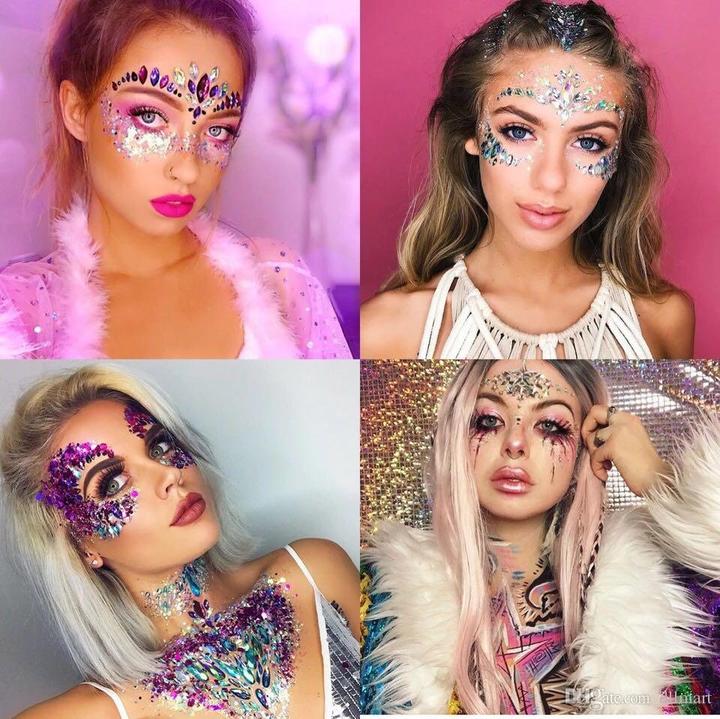Actual product image PhoneLook Festival & Open-Air Face Sticker Stickers Glitter Diamonds Tattoo Style 7