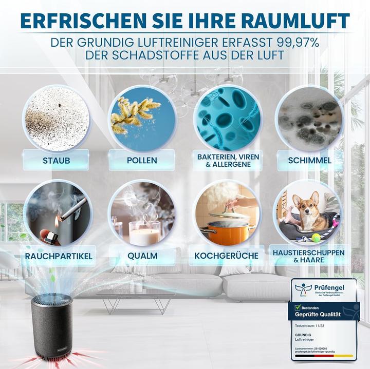 Produktbild Grundig Extra leiser HEPA-Luftreiniger (49 m²)