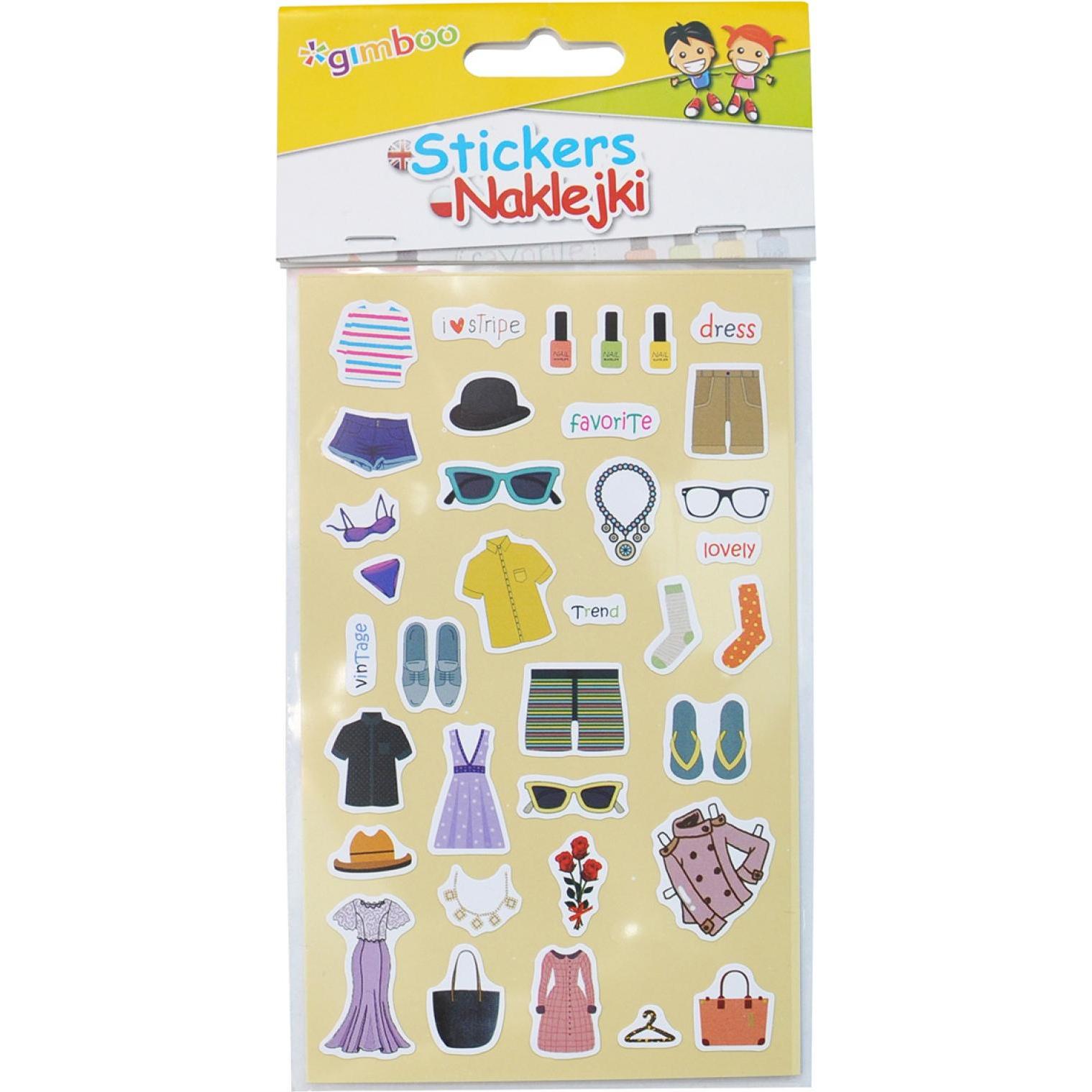 Gimboo, Sticker, Sticker vestiti, 9x15cm, appendiabiti, mix di colori