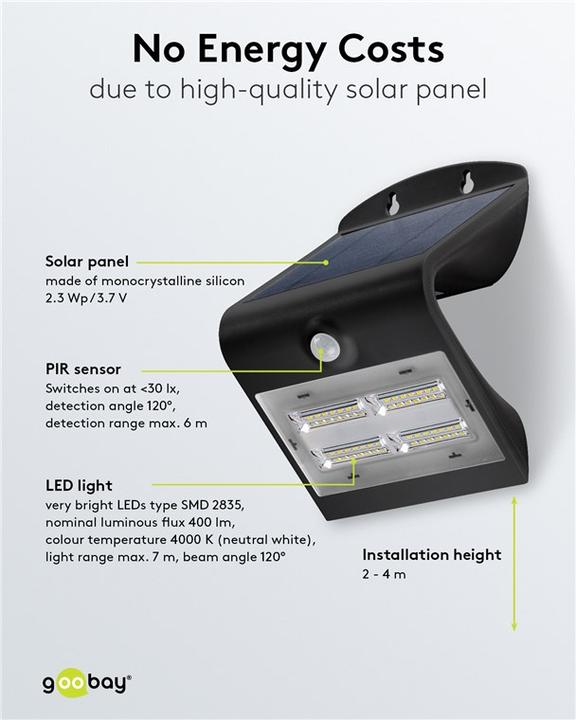 Image du produit Goobay LED solaire (400 lm, IP65)